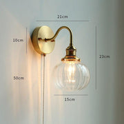 Nordic Style Glass Copper LED Wall Light-DWHOME