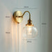 Nordic Style Glass Copper LED Wall Light.