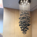 Stone Crystal Charcoal Tower Chandelier.