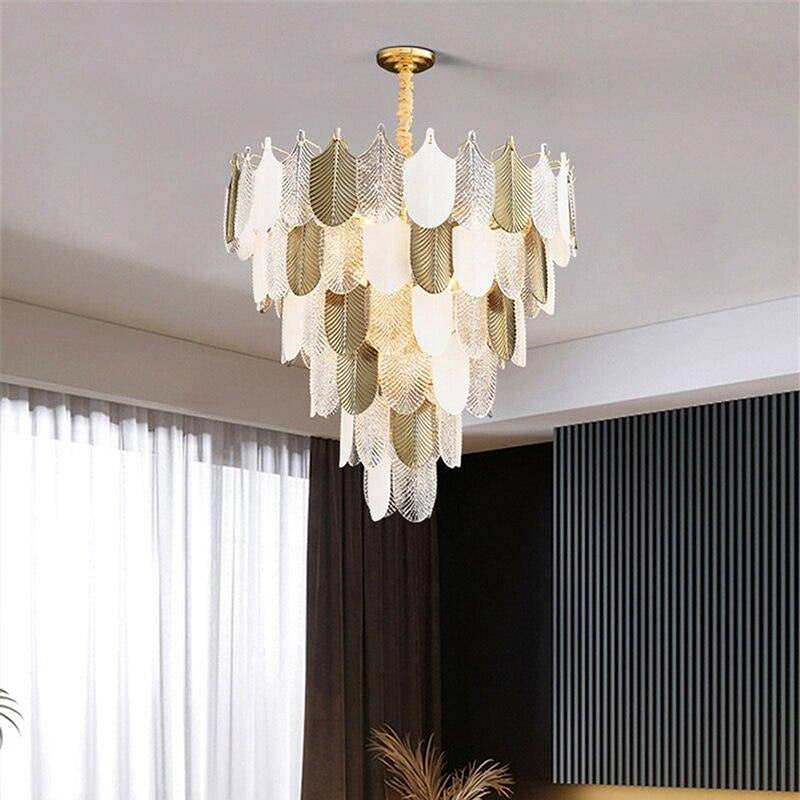 Postmodern Luxury Golden Feathers Chandelier-DWHOME