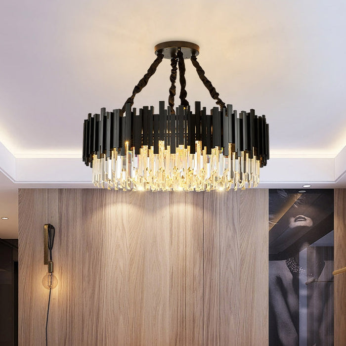 Gio Crystal Chandelier, Black.