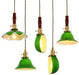 Vintage Style Green Glass Pendant Light.