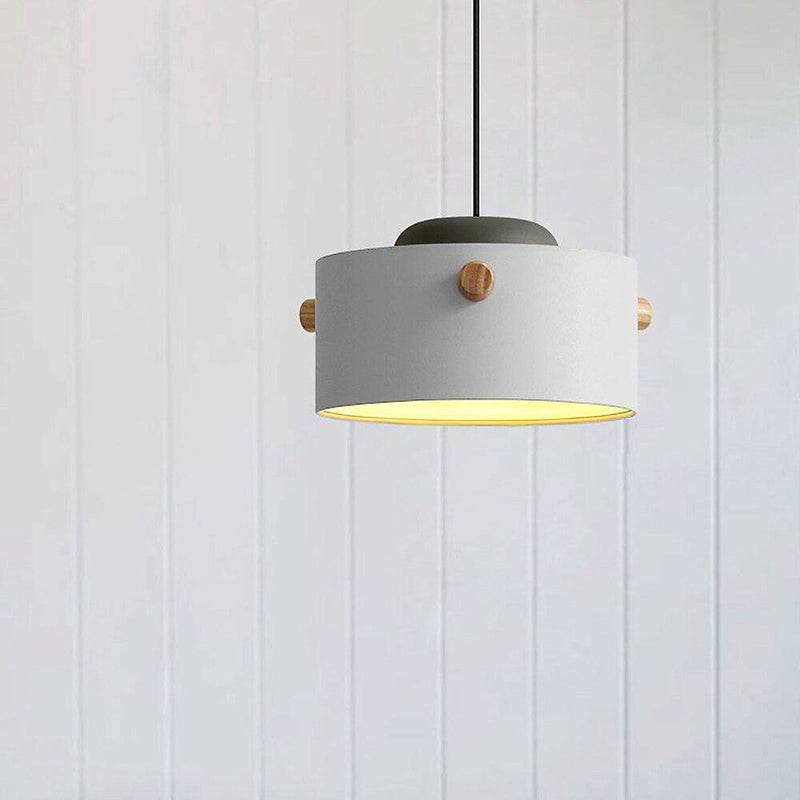 Wooden Bucket Pendant Lights-DWHOME
