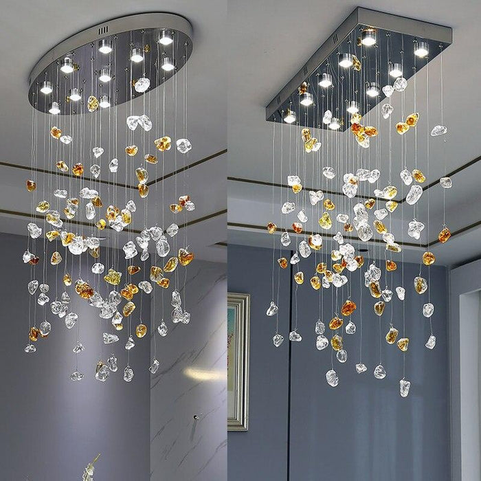 Modern Style Pebble Rain Chandelier.