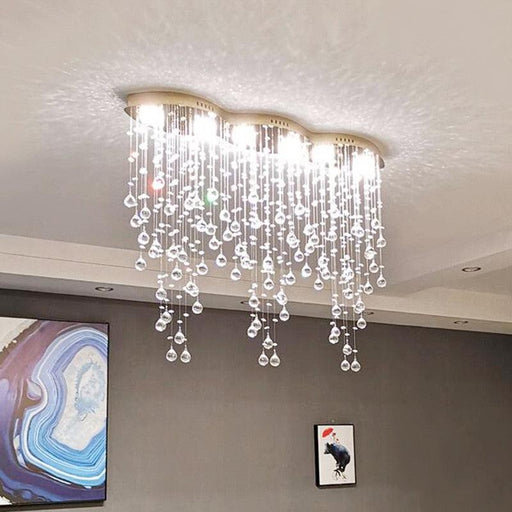 Modern Style Crystal Droplets Chandelier.