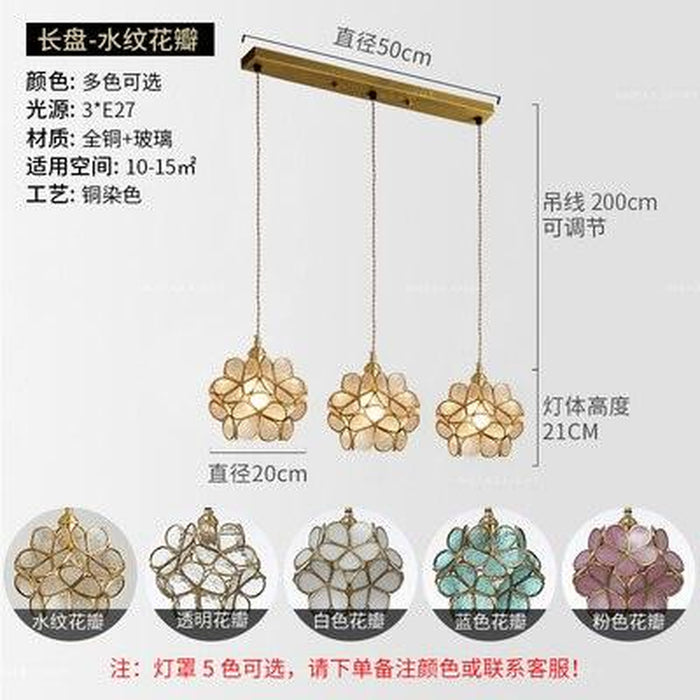 Vintage Glass Stone Flower Ceiling Light N READY-DWHOME
