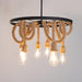 Hemp Rope Industrial Six Head Chandelier - DWHOME