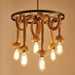 Hemp Rope Industrial Six Head Chandelier - DWHOME