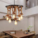 Hemp Rope Industrial Six Head Chandelier.