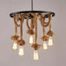 Hemp Rope Industrial Six Head Chandelier - DWHOME