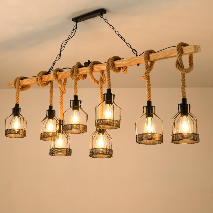 Hemp Rope Industrial Grenade Chandelier.