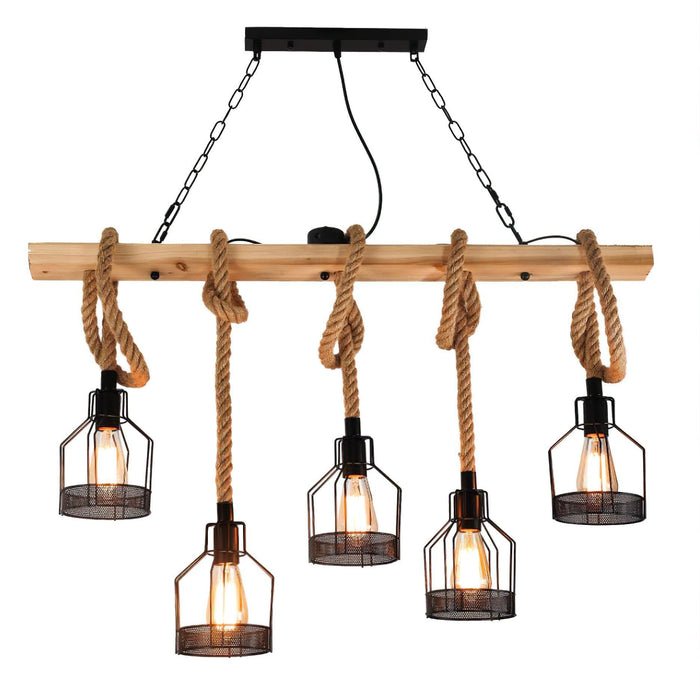 Hemp Rope Industrial Grenade Chandelier - DWHOME