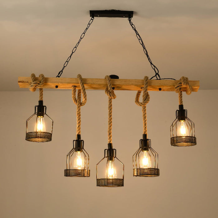 Hemp Rope Industrial Grenade Chandelier - DWHOME