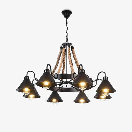 Hemp Rope Industrial Horn Chandelier - DWHOME