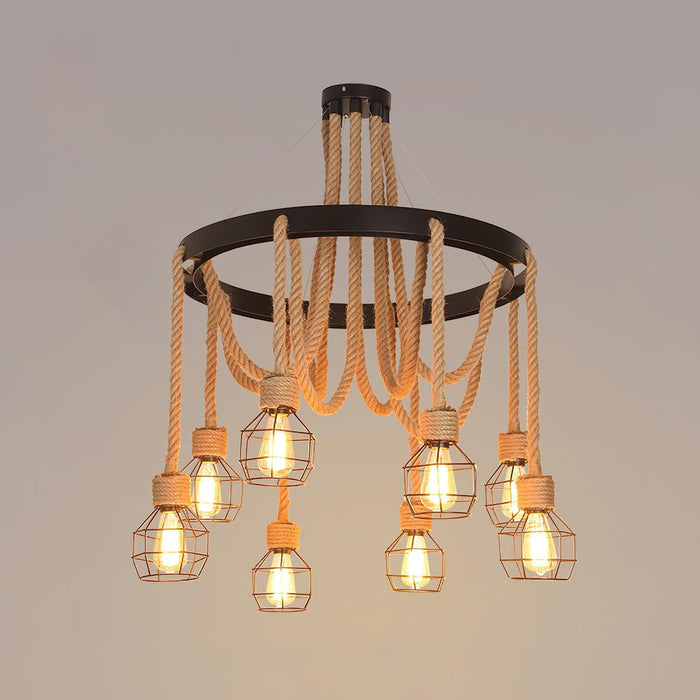 Hemp Rope Industrial Starfall Chandelier - DWHOME