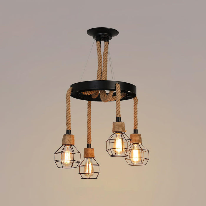 Hemp Rope Industrial Starfall Chandelier - DWHOME