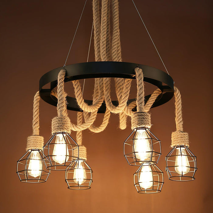 Hemp Rope Industrial Starfall Chandelier - DWHOME