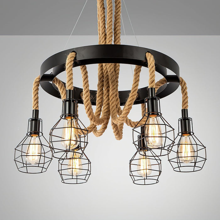 Hemp Rope Industrial Starfall Chandelier - DWHOME