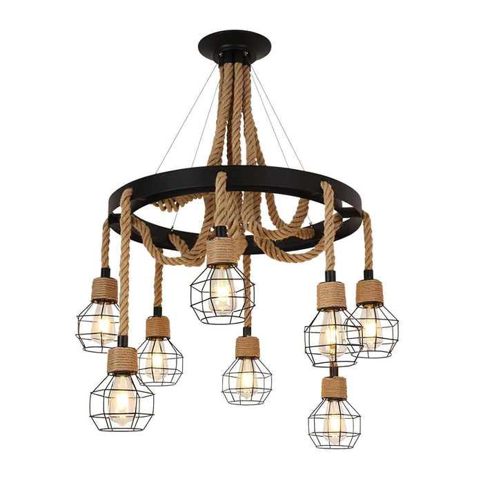 Hemp Rope Industrial Starfall Chandelier - DWHOME