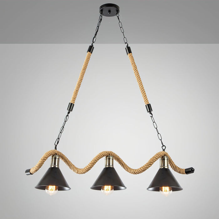 Hemp Rope Industrial Wave Chandelier - DWHOME