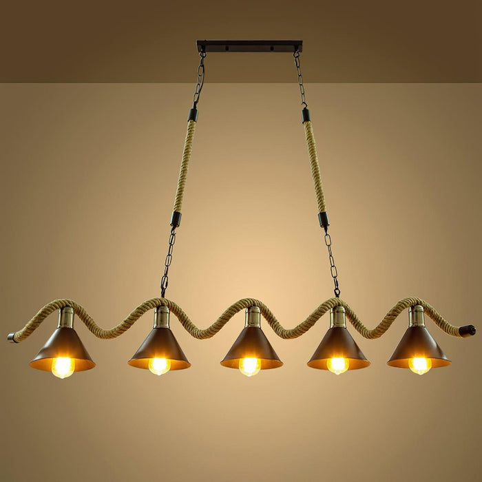 Hemp Rope Industrial Wave Chandelier - DWHOME