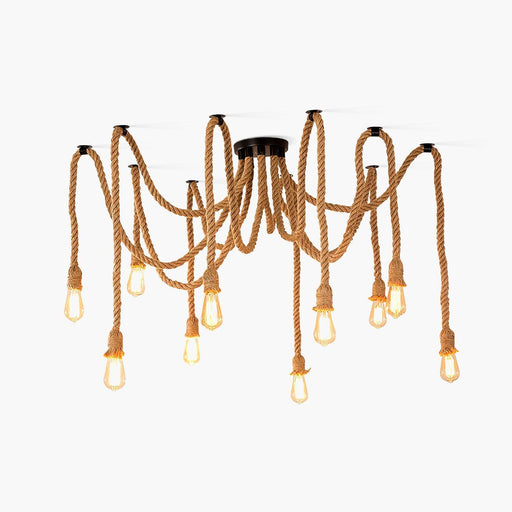 Hemp Rope Scattered Flower Chandelier - DWHOME