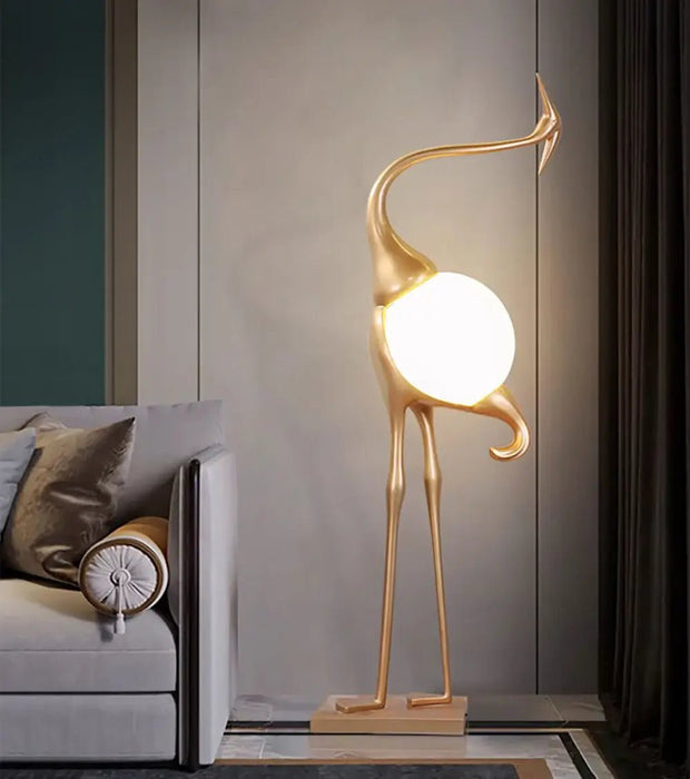 Heron Sculpture Floor Lamp-DWHOME