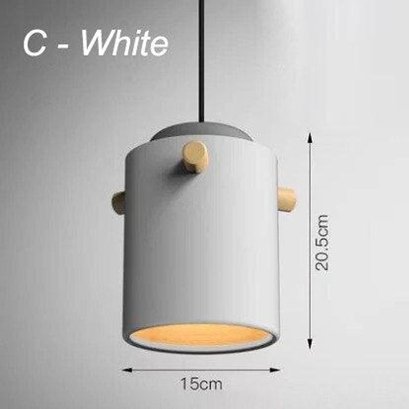 Wooden Bucket Pendant Lights-DWHOME