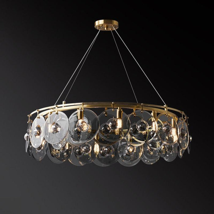 Modern Style Copper Shields Chandelier.