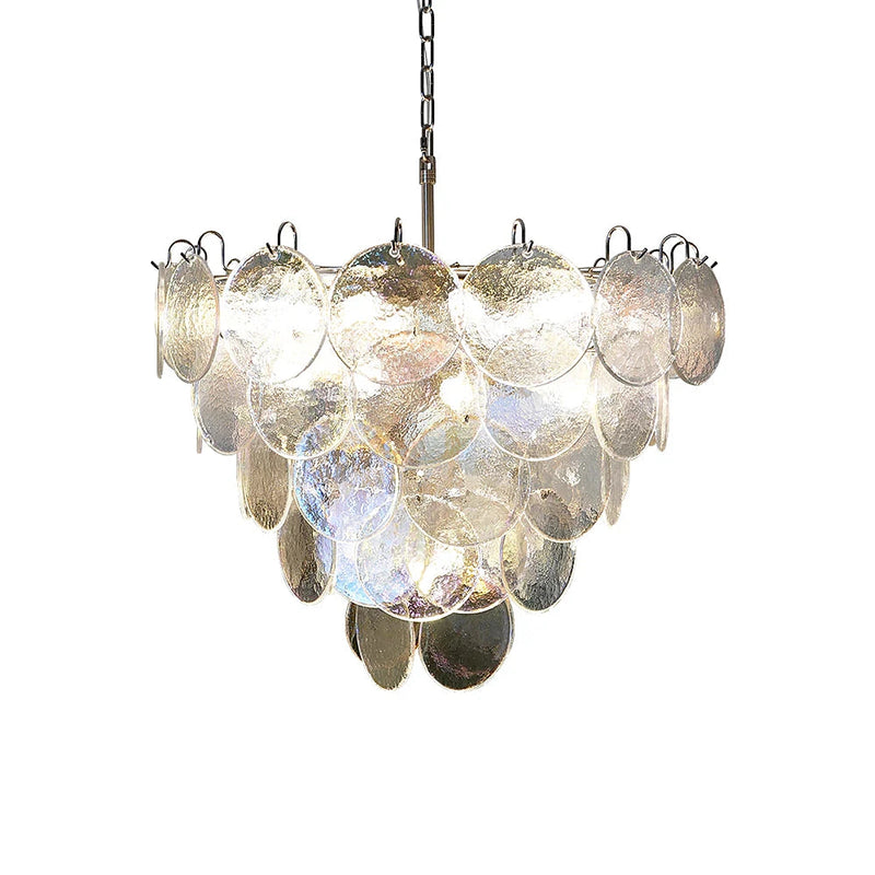 Elegant Murano Disc Iridescent Chandelier-DWHOME