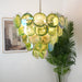 Elegant Green Murano Disc Chandelier-DWHOME