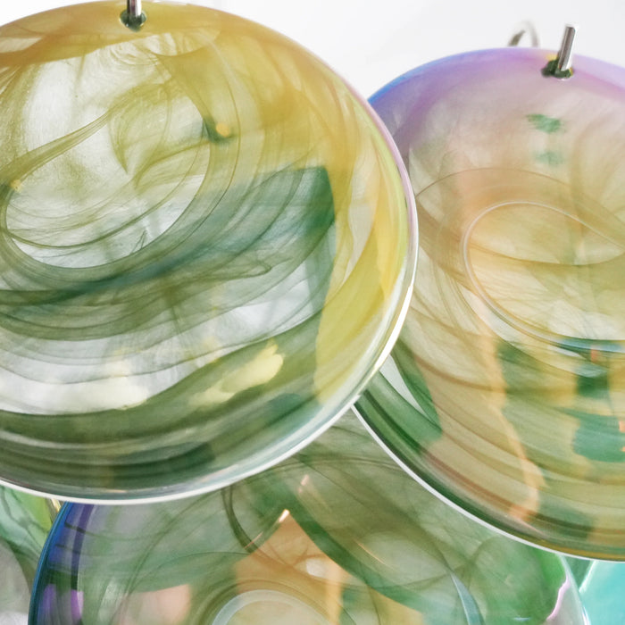 Elegant Green Murano Disc Chandelier-DWHOME
