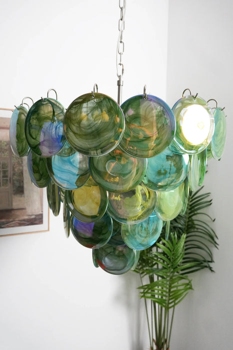 Elegant Green Murano Disc Chandelier-DWHOME
