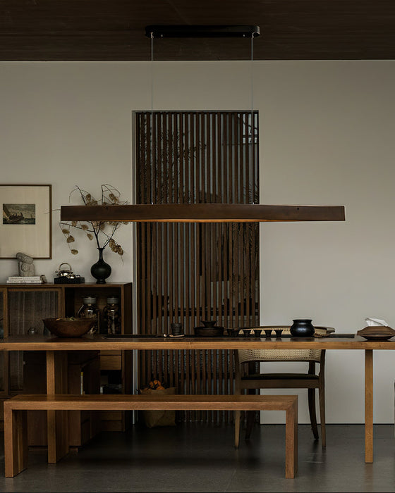 Horizon Linear Wood Pendant Lamp.