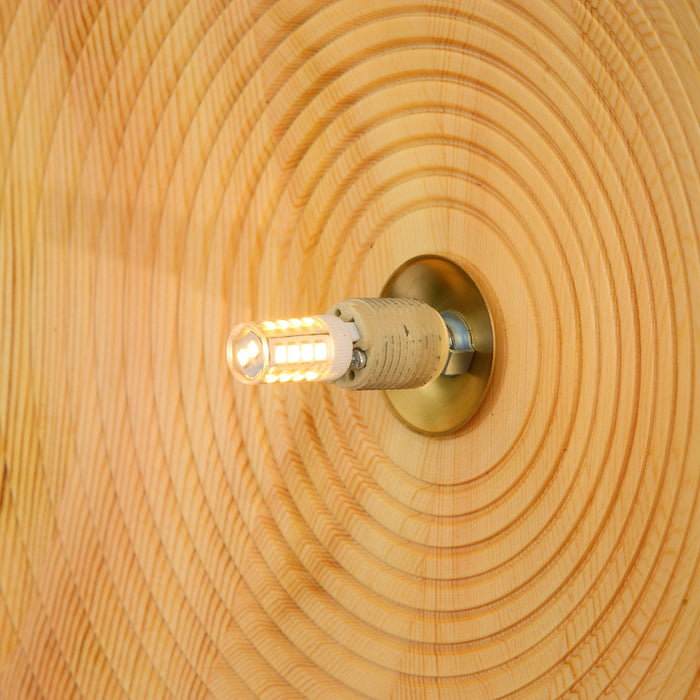 Longleaf Wooden Plate Simple and Elegant Wall Light.