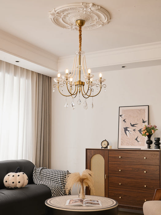 Imperial Pearl Crystal Chandelier-DWHOME