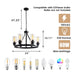 Jeshi 6-Lights Black Iron Wagon Wheel Chandelier.