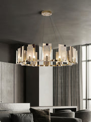 Jessie Alabaster Round Chandelier-DWHOME