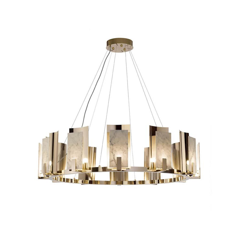 Jessie Alabaster Round Chandelier-DWHOME