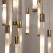 Kate Modern Gold Tube LED Staircase Chandelier-DWHOME
