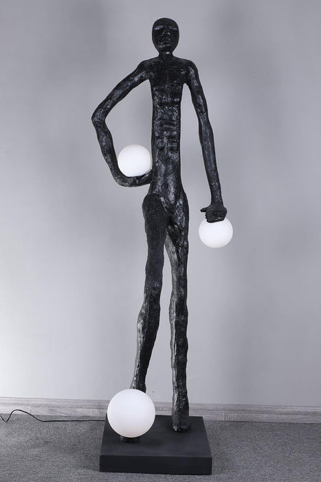 Kicking Ball Sculpture Character Floor Lamp-DWHOME
