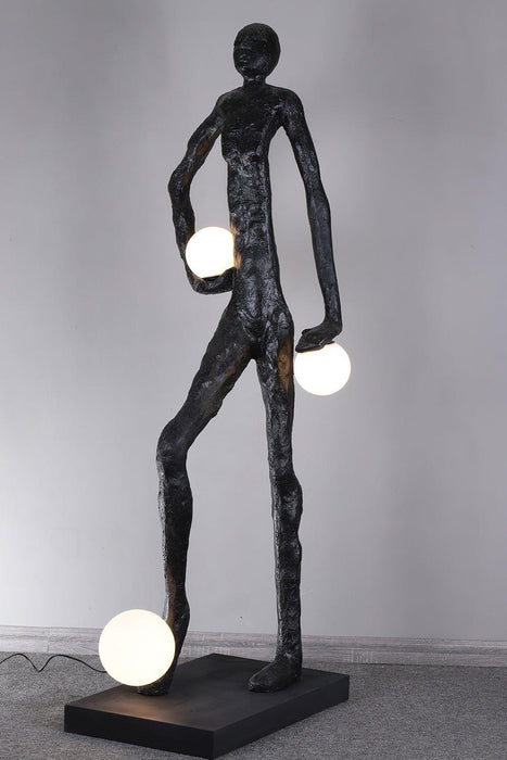 Kicking Ball Sculpture Character Floor Lamp-DWHOME