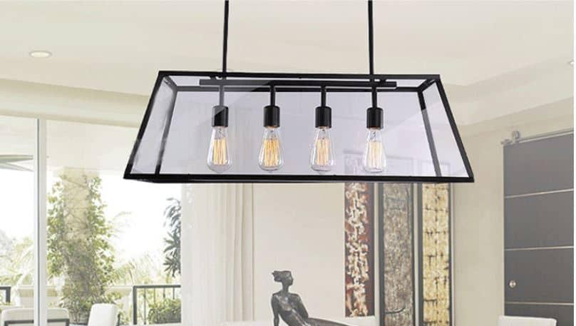 Kjell Glass Case Quadriplet Hanging Lamp.