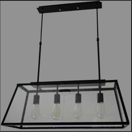 Kjell Glass Case Quadriplet Hanging Lamp.