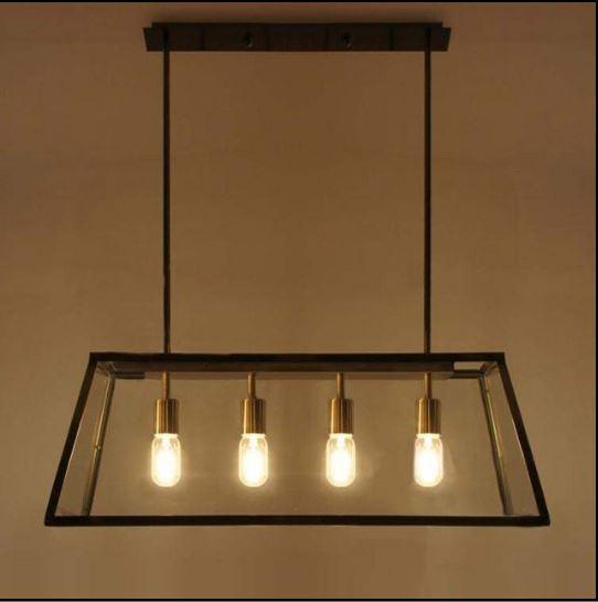 Kjell Glass Case Quadriplet Hanging Lamp.