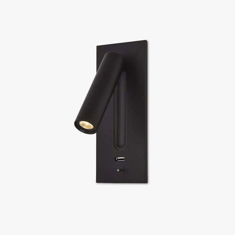 Black Bedside USB Wall Light-DWHOME