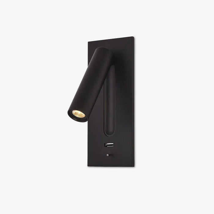 Black Bedside USB Wall Light-DWHOME