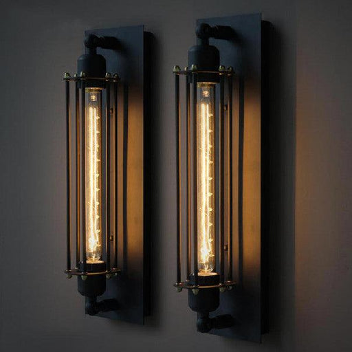 Long Pencil Cage Industrial Retro Wall Light.