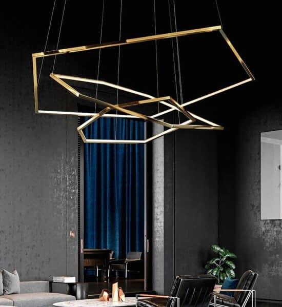 Laguuse Polygonal Large Rings Pendant Lamp.