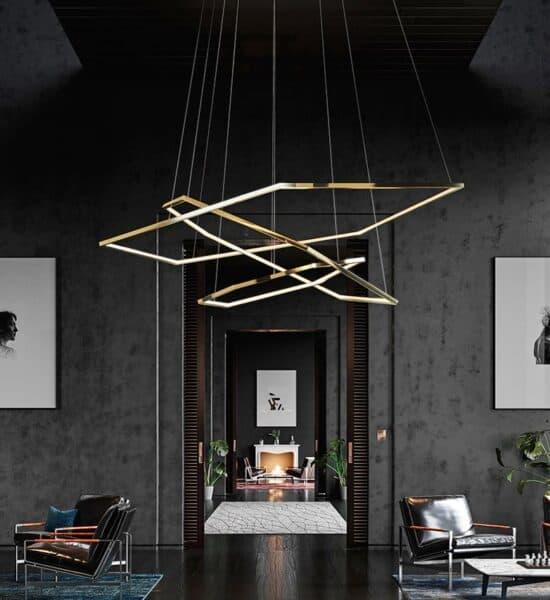 Laguuse Polygonal Large Rings Pendant Lamp.